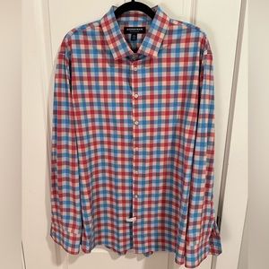 MIZZEN + MAIN | LEEWARD DRESS SHIRT | RED BLUE MULTI LARGE CHECK - XXL
